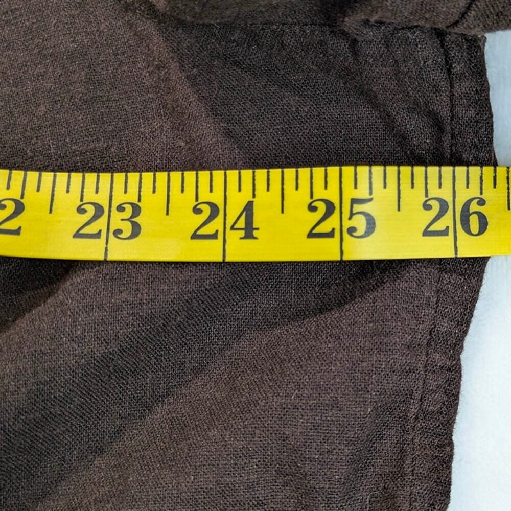 CJ Banks Top Womens 2X Brown Linen Shacket Career Capsule Minimalist Utility - Picture 8 of 13